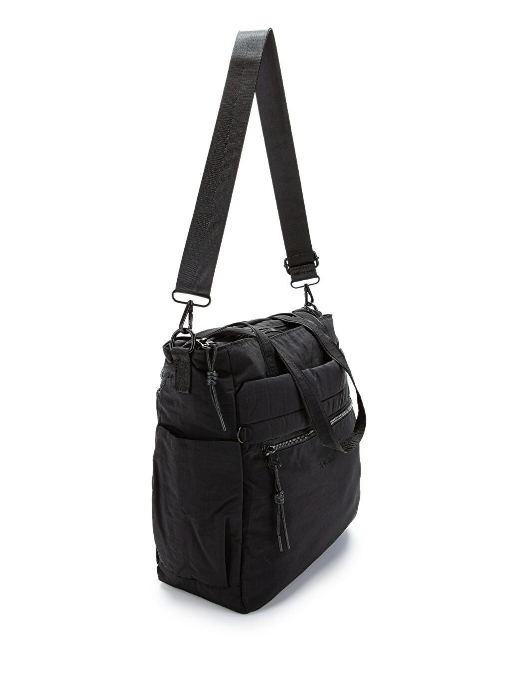 Klinkır Kumaş Suya Dayanıklı Hector Unisex Kol Çantası Siyah-1