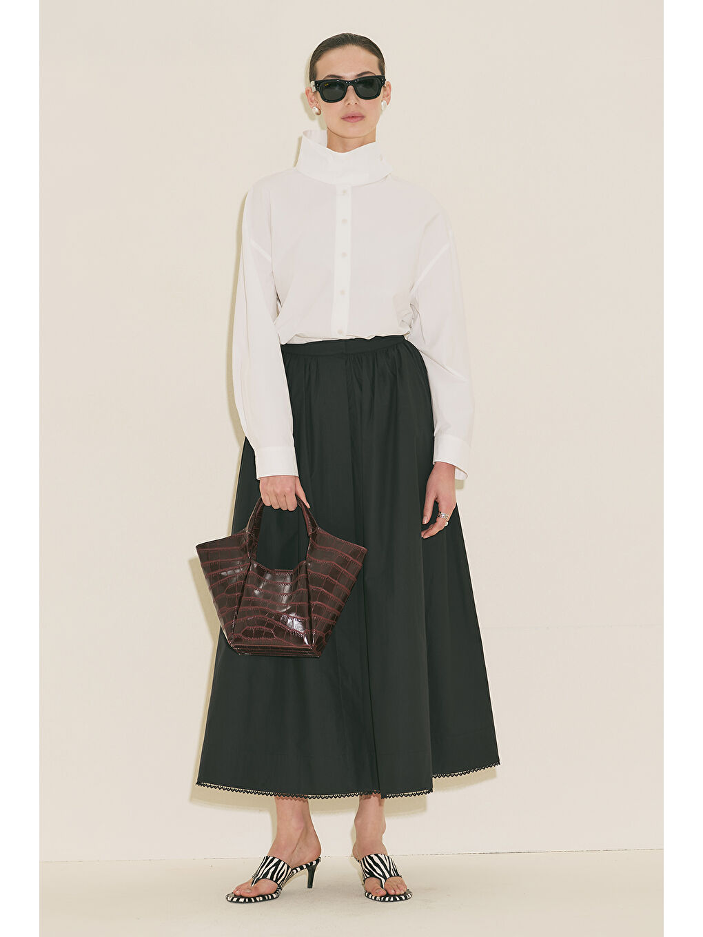 Tara Kabartma Deri Çanta Bordo-3