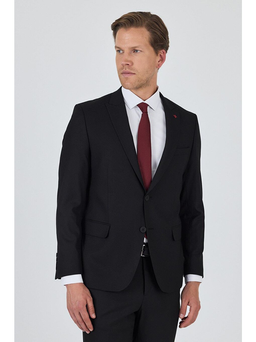 Siyah Kırlangıç Yaka Astarlı Çift Yırtmaç Esnek 6 Drop Slim Fit Classic Takım Elbise 1001250162-2