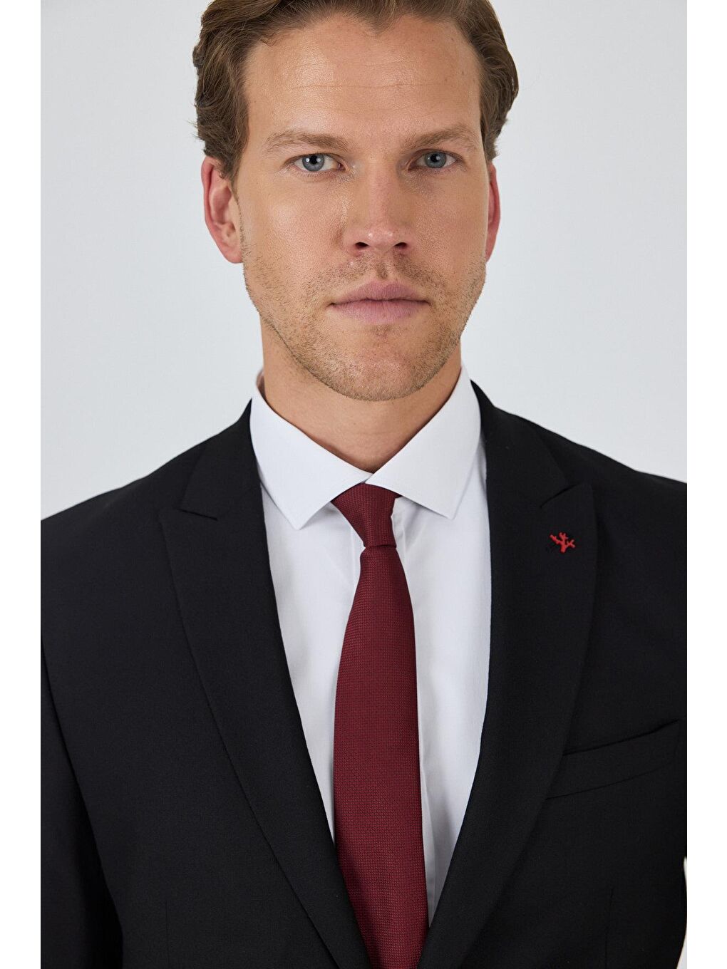 Siyah Kırlangıç Yaka Astarlı Çift Yırtmaç Esnek 6 Drop Slim Fit Classic Takım Elbise 1001250162-3