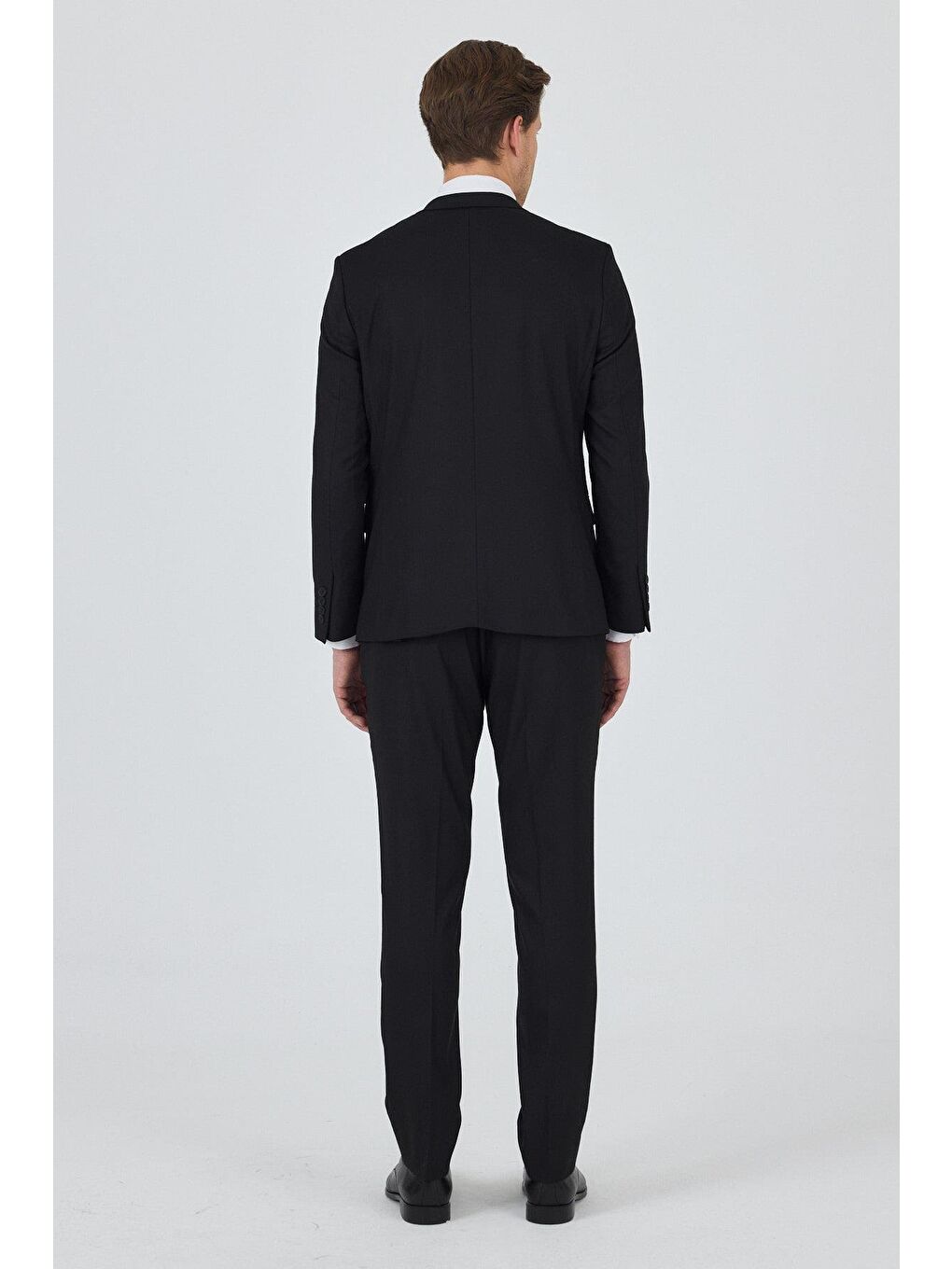 Siyah Kırlangıç Yaka Astarlı Çift Yırtmaç Esnek 6 Drop Slim Fit Classic Takım Elbise 1001250162-4