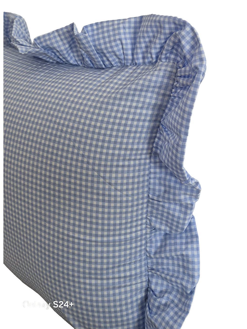 Melma Potikareli Fırfırlı%100 Pamuk  Kırlent Kılıfı - Mavi 45x45 cm-2