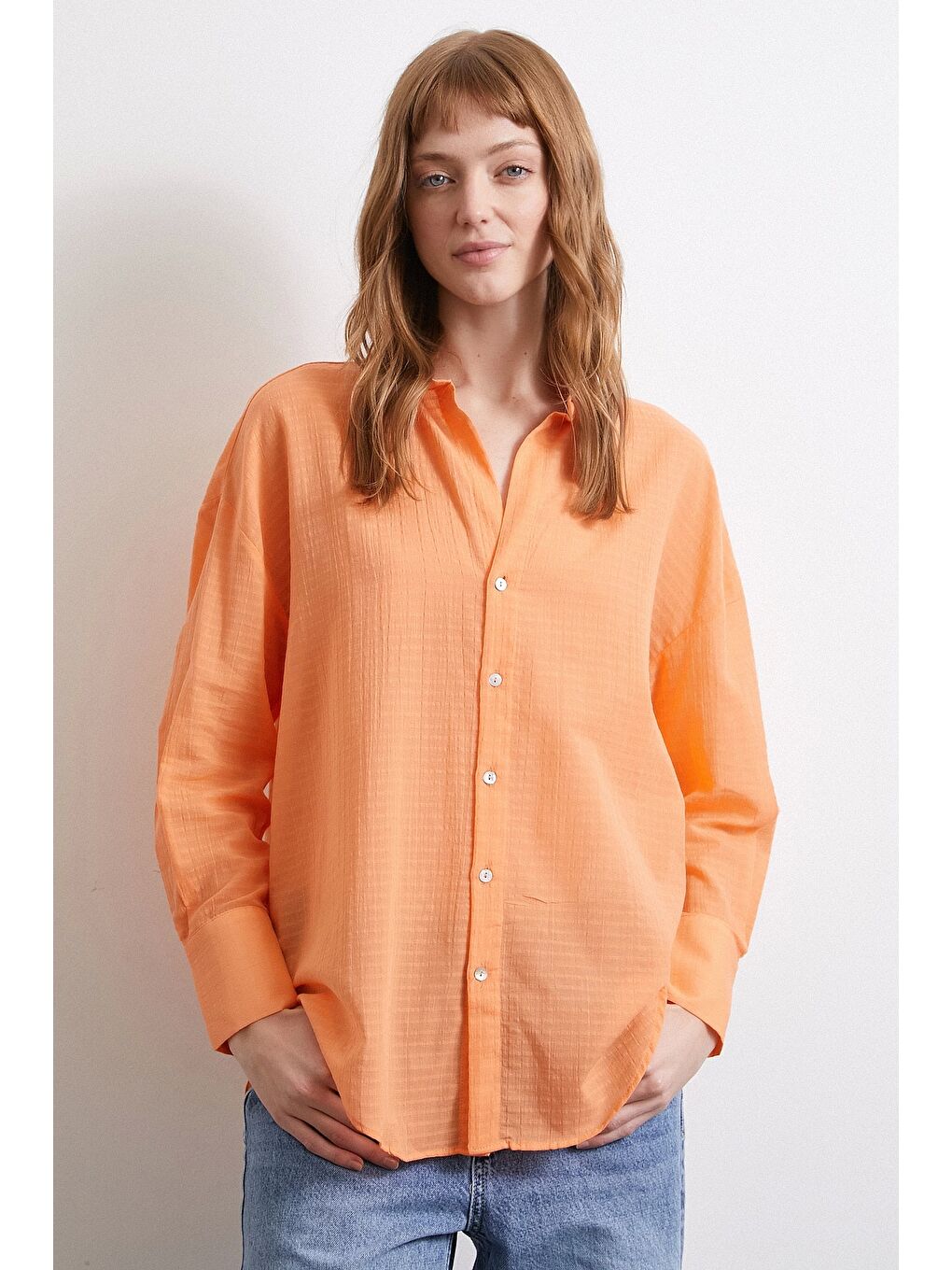 Basic Gömlek Turuncu-1