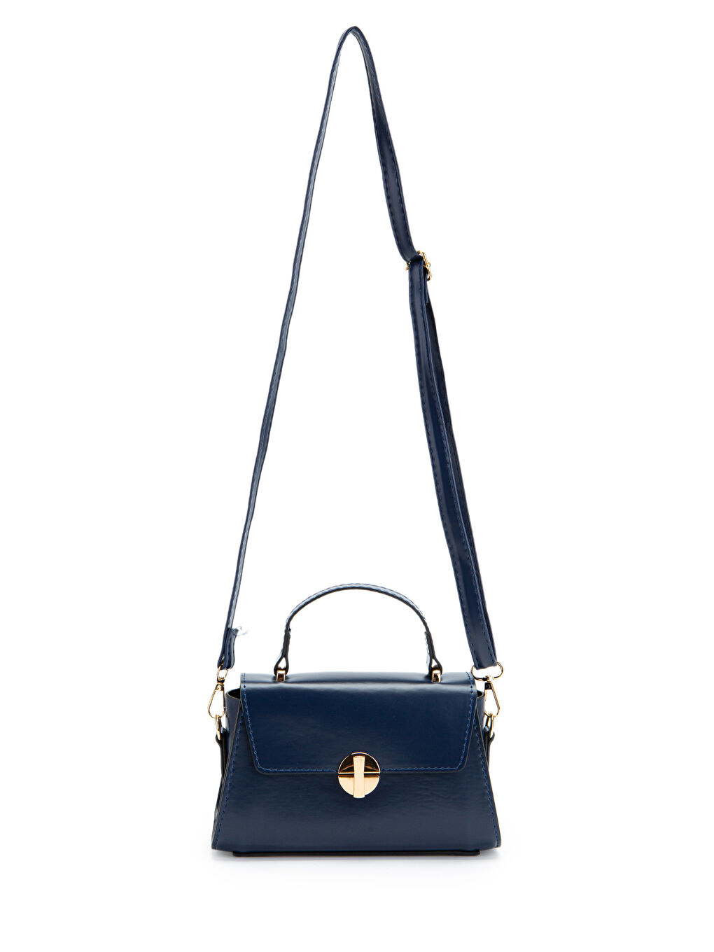 Uzun Askılı Suni Deri Kadın Çapraz Çanta Lenora Lacivert-1