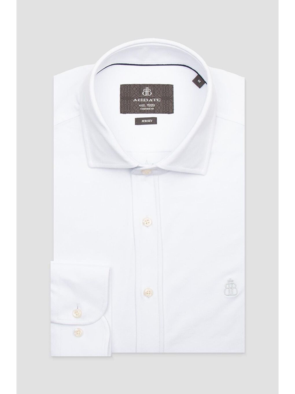 Stefano Jersey Pamuk Karışımlı Comfort Fit Beyaz Klasik Yaka Erkek Düz Gömlek-4