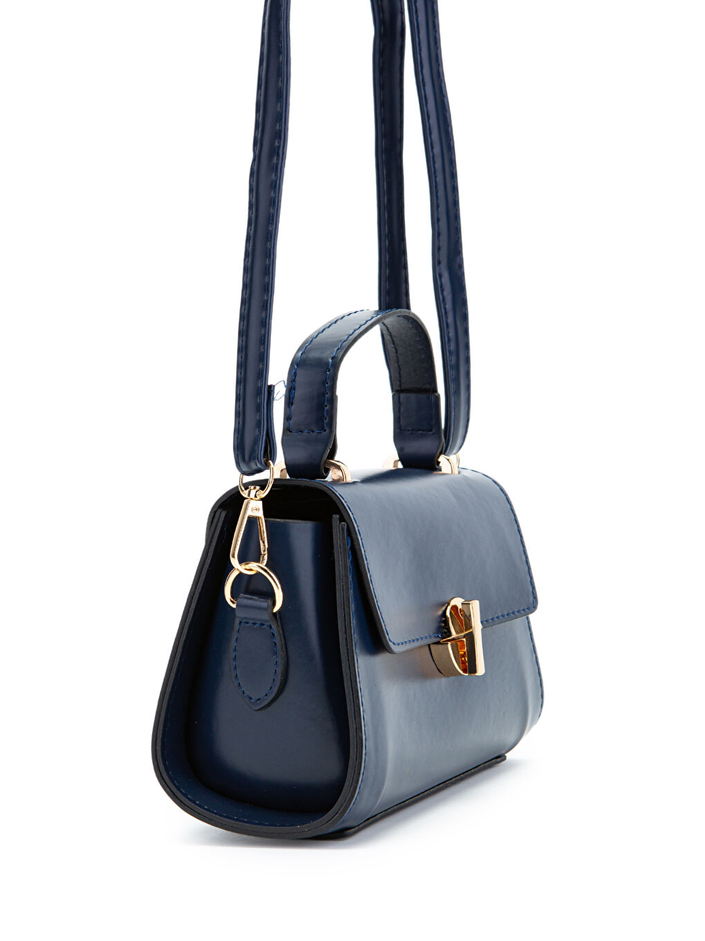 Uzun Askılı Suni Deri Kadın Çapraz Çanta Lenora Lacivert-2