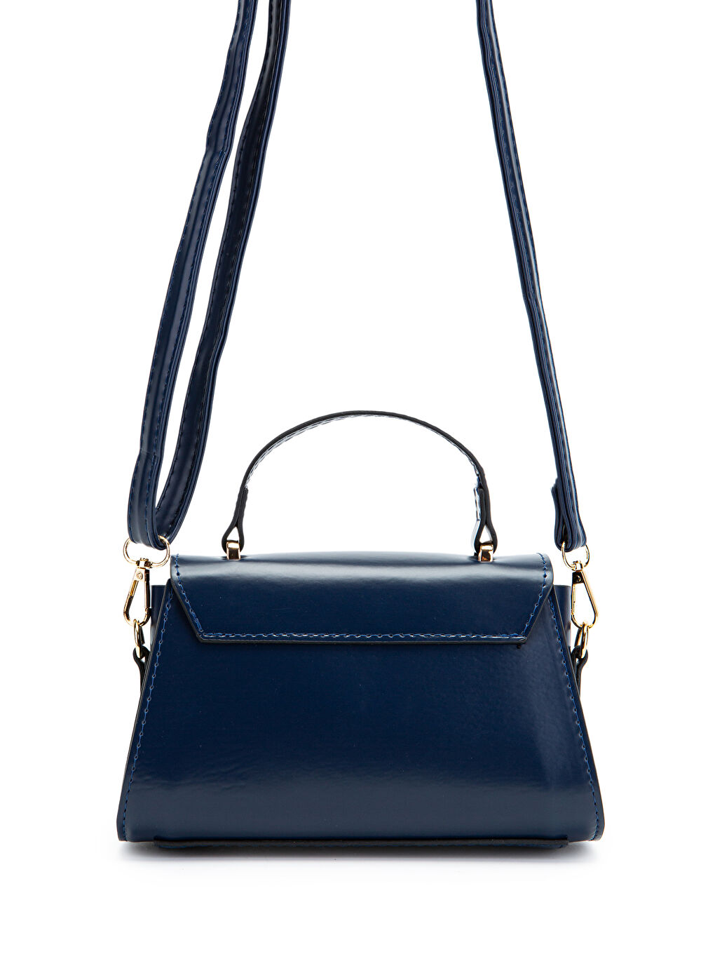 Uzun Askılı Suni Deri Kadın Çapraz Çanta Lenora Lacivert-3