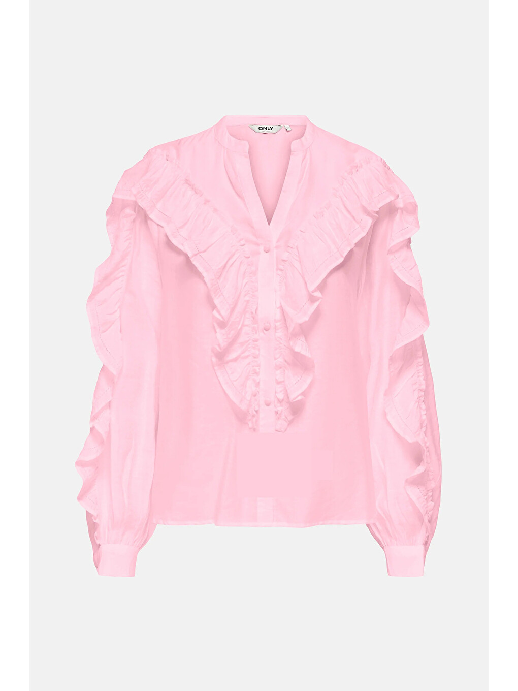 Pembe Onlmarriah Regular Fit V Yaka Düğmeli Bluz 15372232