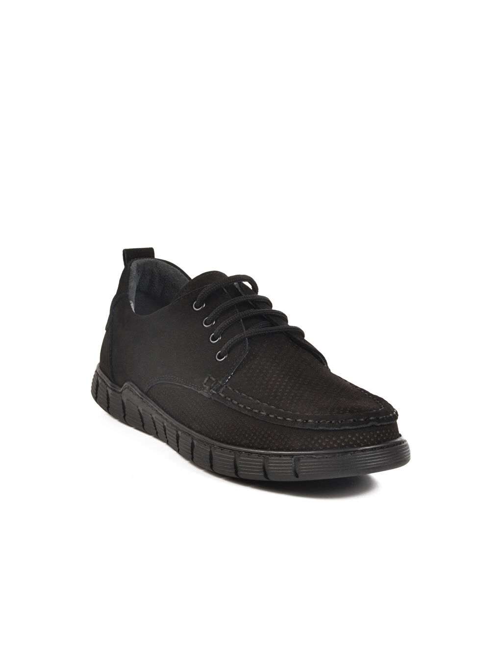 Siyah Nubuk Hakiki Deri Erkek Casual Ayakkabı 995-1 M-2