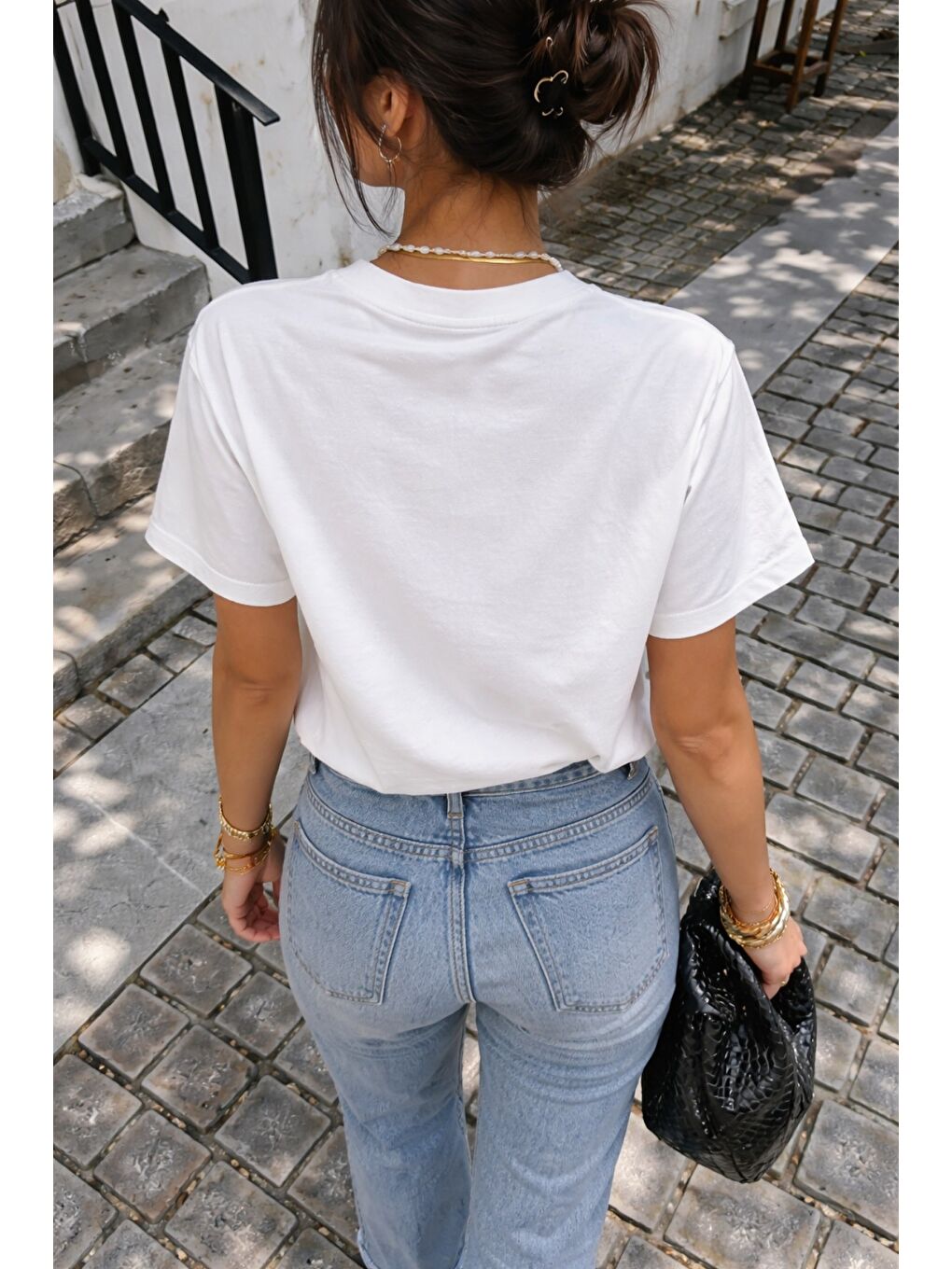 Beyaz Panda Baskılı Unisex Basic Tişört – Rahat Kesim Günlük Stil-1