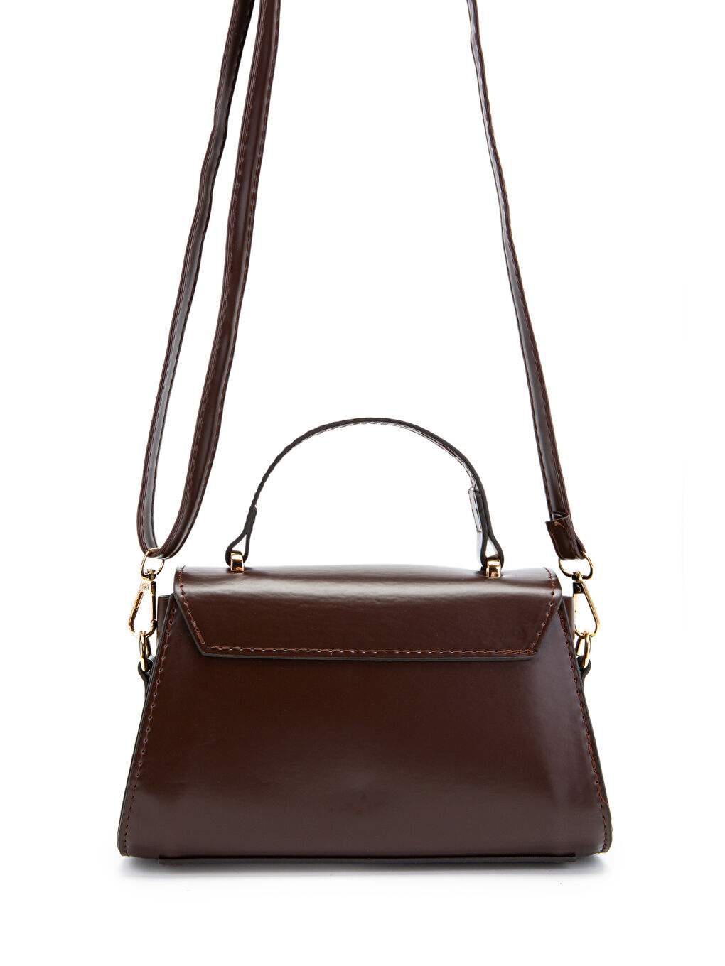 Uzun Askılı Suni Deri Kadın Çapraz Çanta Lenora Kahverengi-2