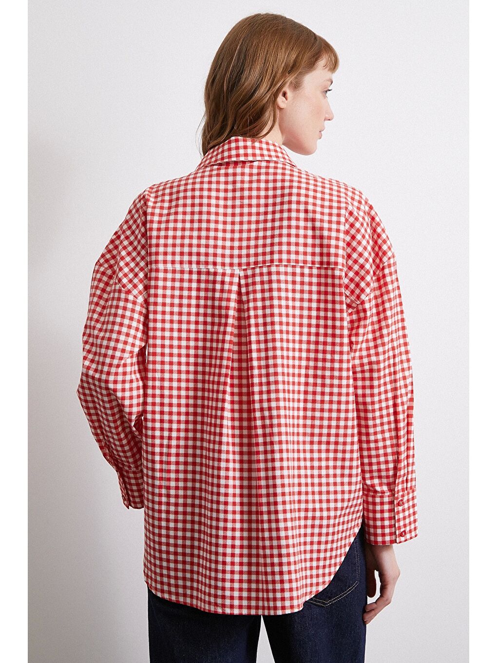 Pamuklu Ekose Gömlek Kırmızı-2
