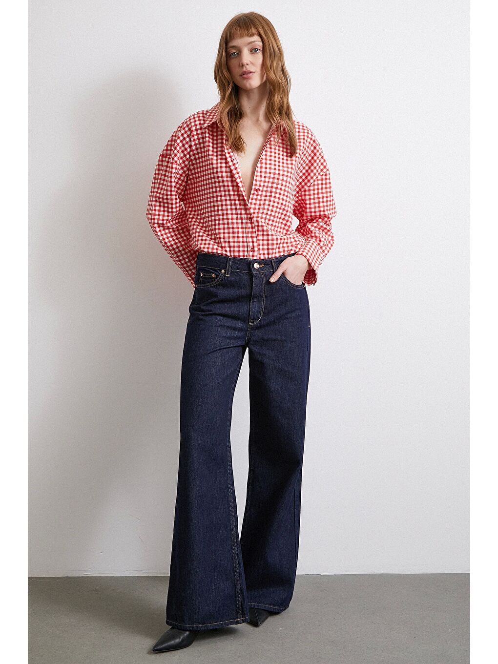 Pamuklu Ekose Gömlek Kırmızı-3