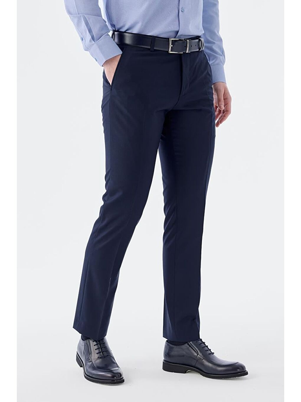 Lacivert Regular Fit Yan Cep Kumaş Pantolon-1