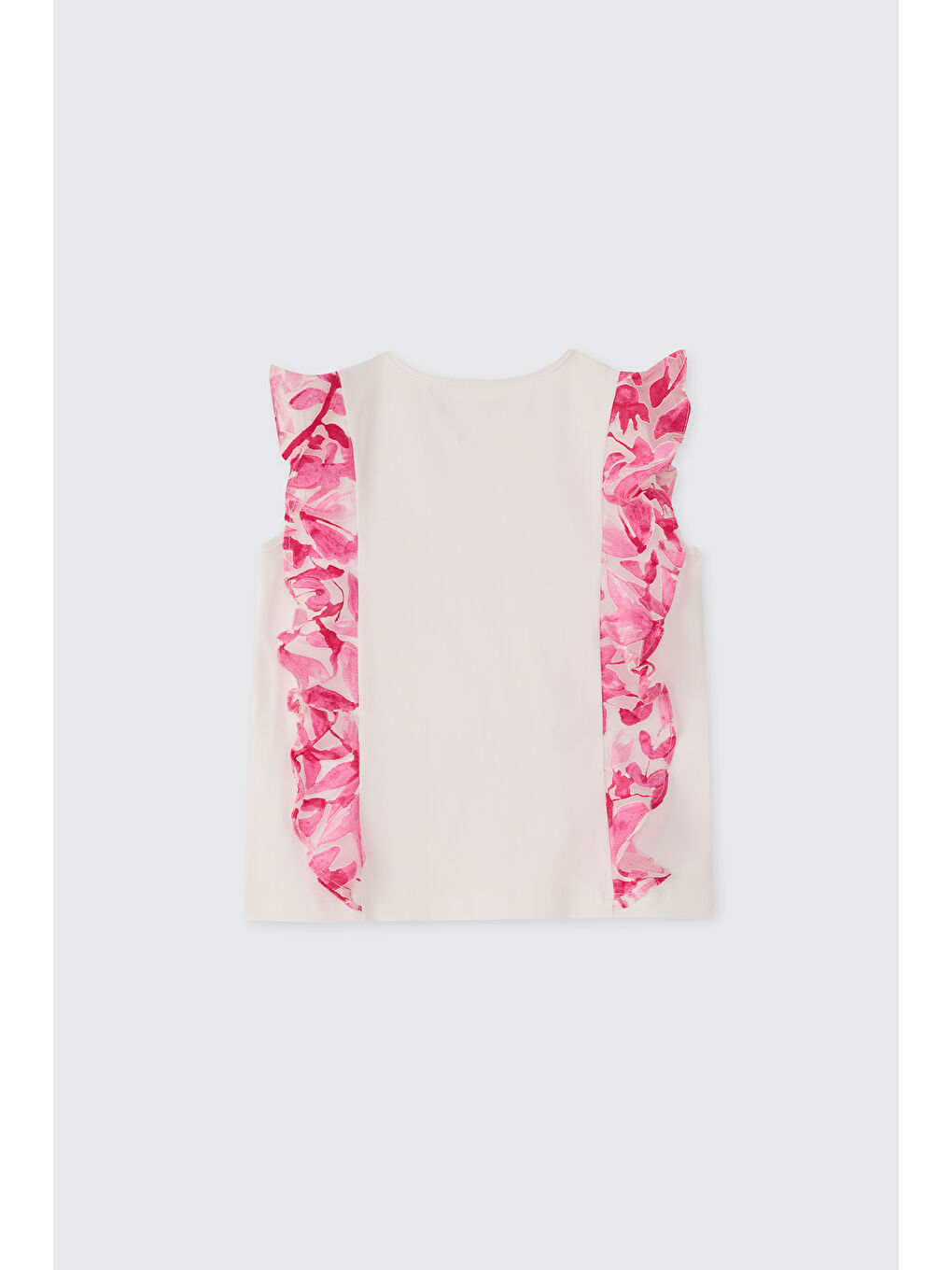 Kız Çocuk Fırfır Detaylı Beyaz Atlet-1