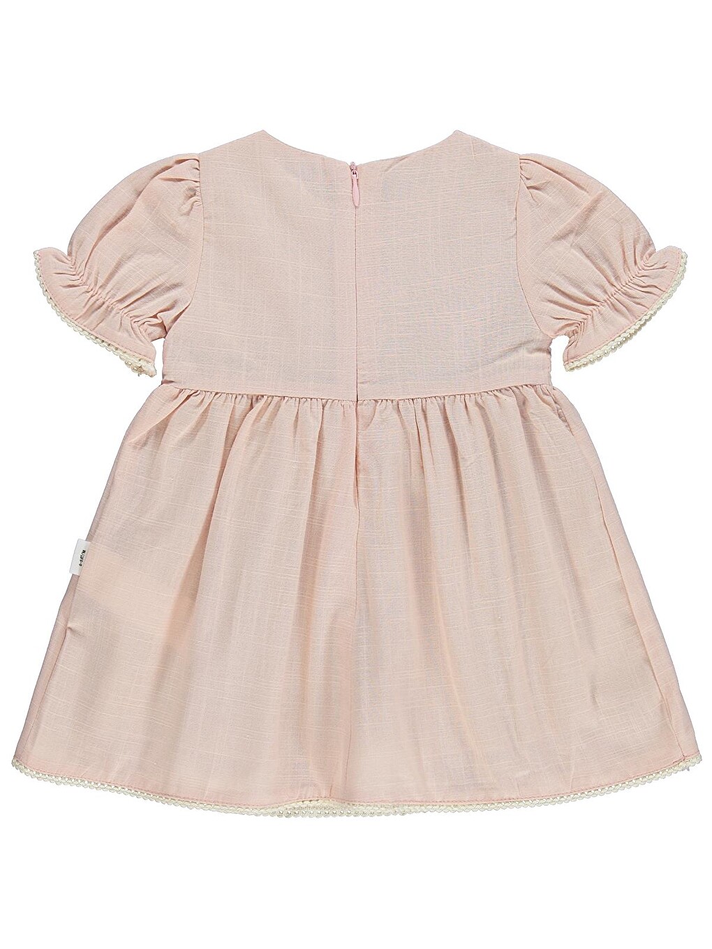 Baby Yaka Çiçek Nakış 6-18 Ay Elbise - Pembe-1