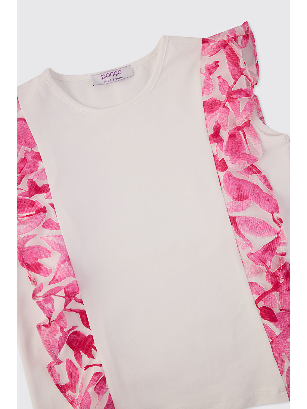 Kız Çocuk Fırfır Detaylı Beyaz Atlet-2