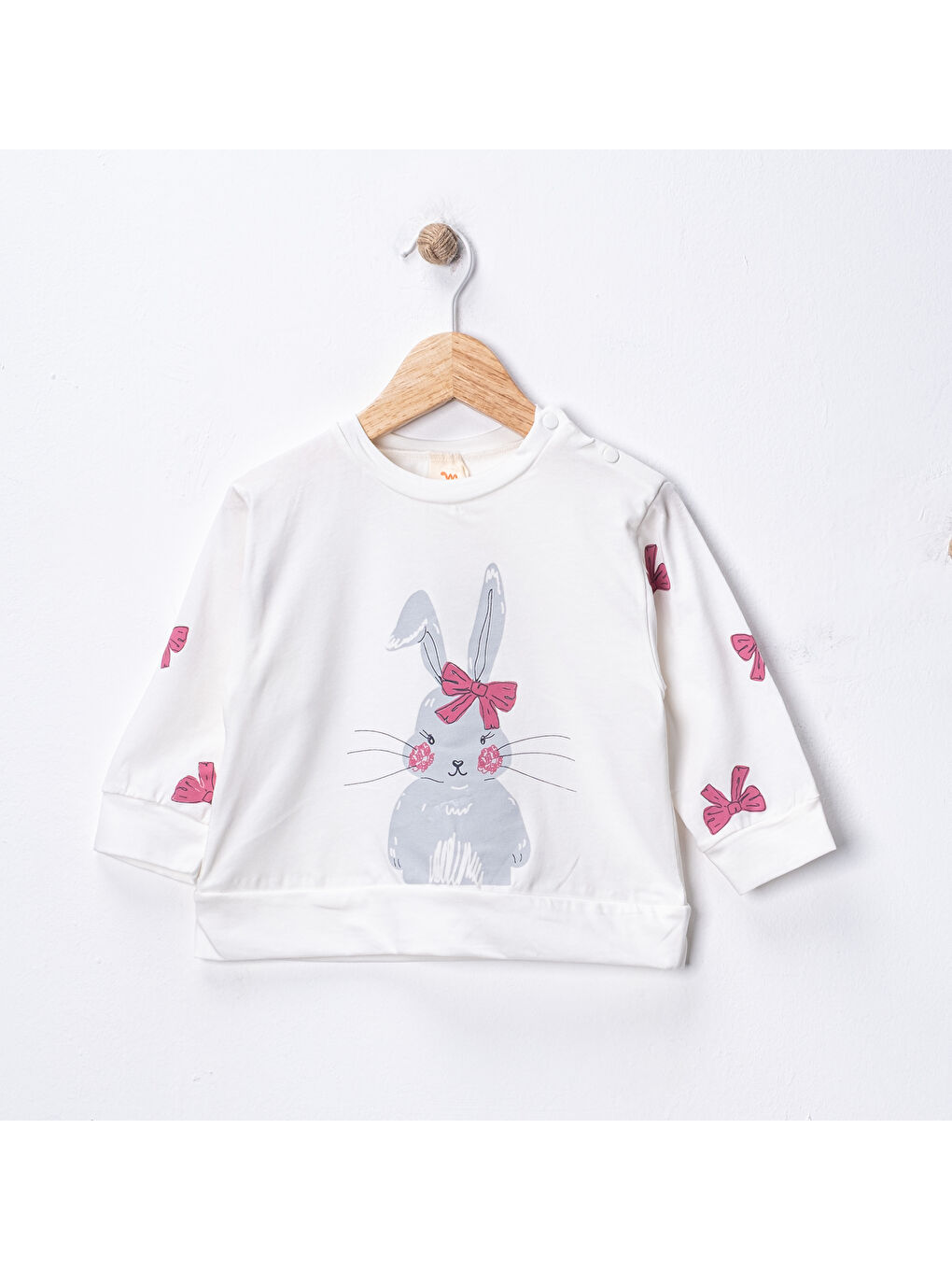 Pembe Kız Bebek 3’lü Takım 9-24 Ay Şişme Yelek %100 Pamuk Sweatshirt Kadife Pantolon-5