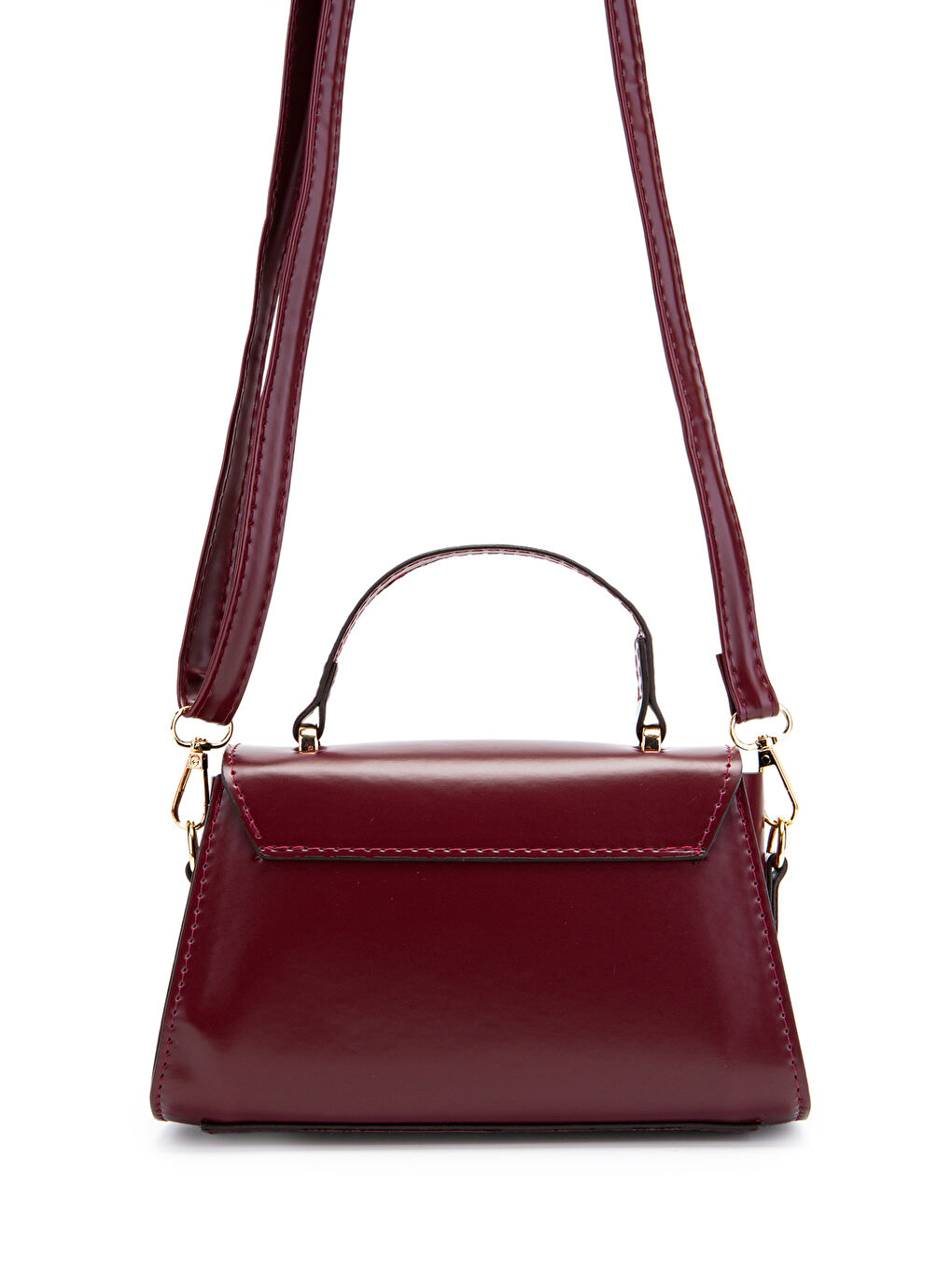 Uzun Askılı Suni Deri Kadın Çapraz Çanta Lenora Bordo-3