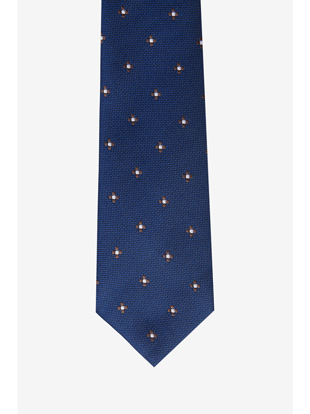 Erkek Lacivert-Kahverengi Desenli Kravat-1