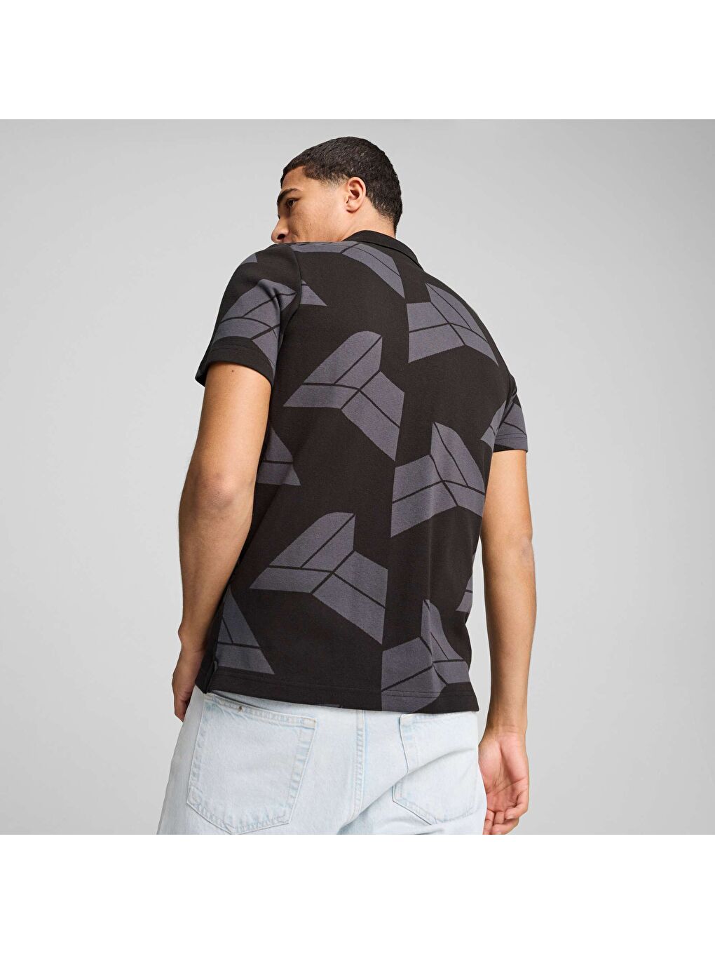 Siyah BMW M Motorsport Erkek Jacquard Polo-3