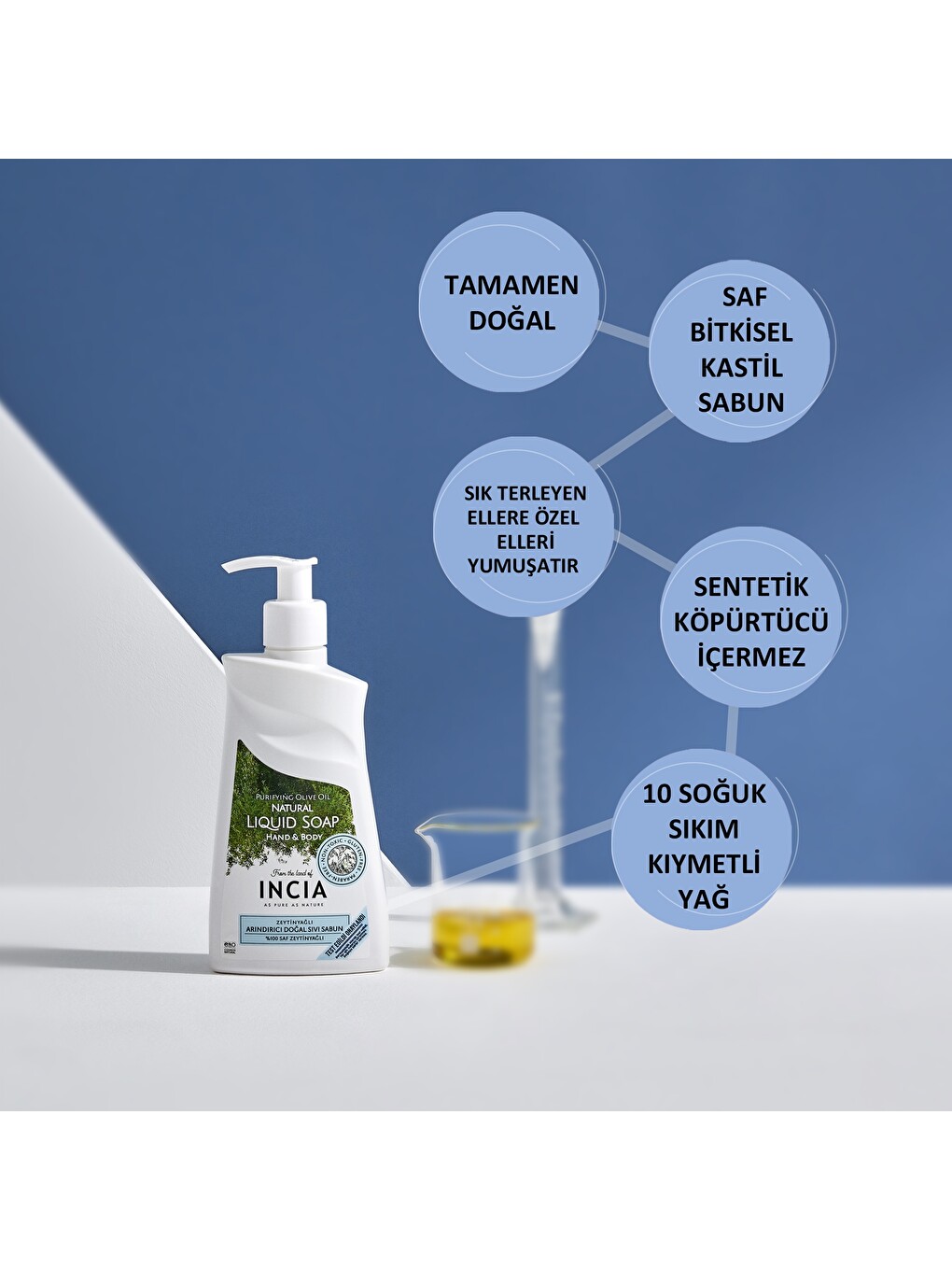 %100 Doğal Sıvı Kastil Sabunu Arındırıcı Zeytinyağlı 10 Bitkisel Değerli Yağ Vegan 250 ml-1