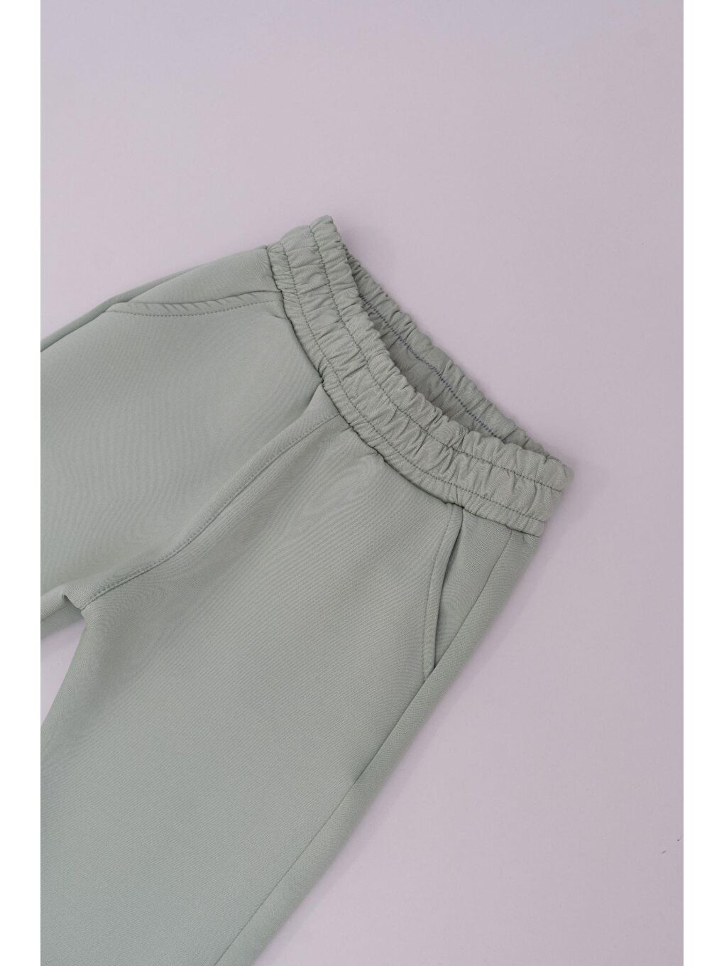 Kız Çocuk Manşetli Paça Eşofman Altı 871 Fıstık Yeşil-1