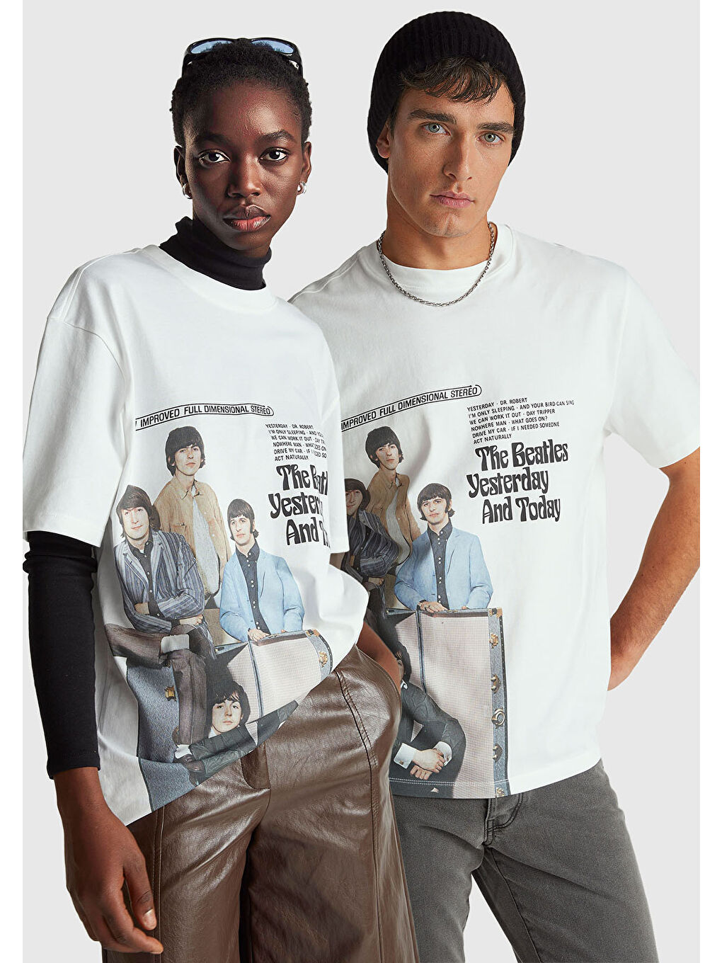 Karışık Unisex %100 Pamuk The Beatles Baskılı T-Shirt-5