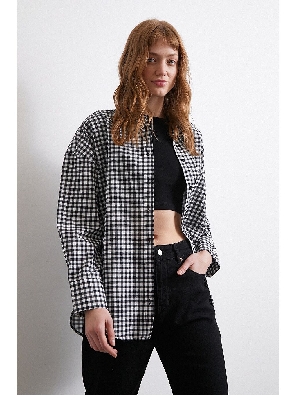 Ekoseli Gömlek Siyah