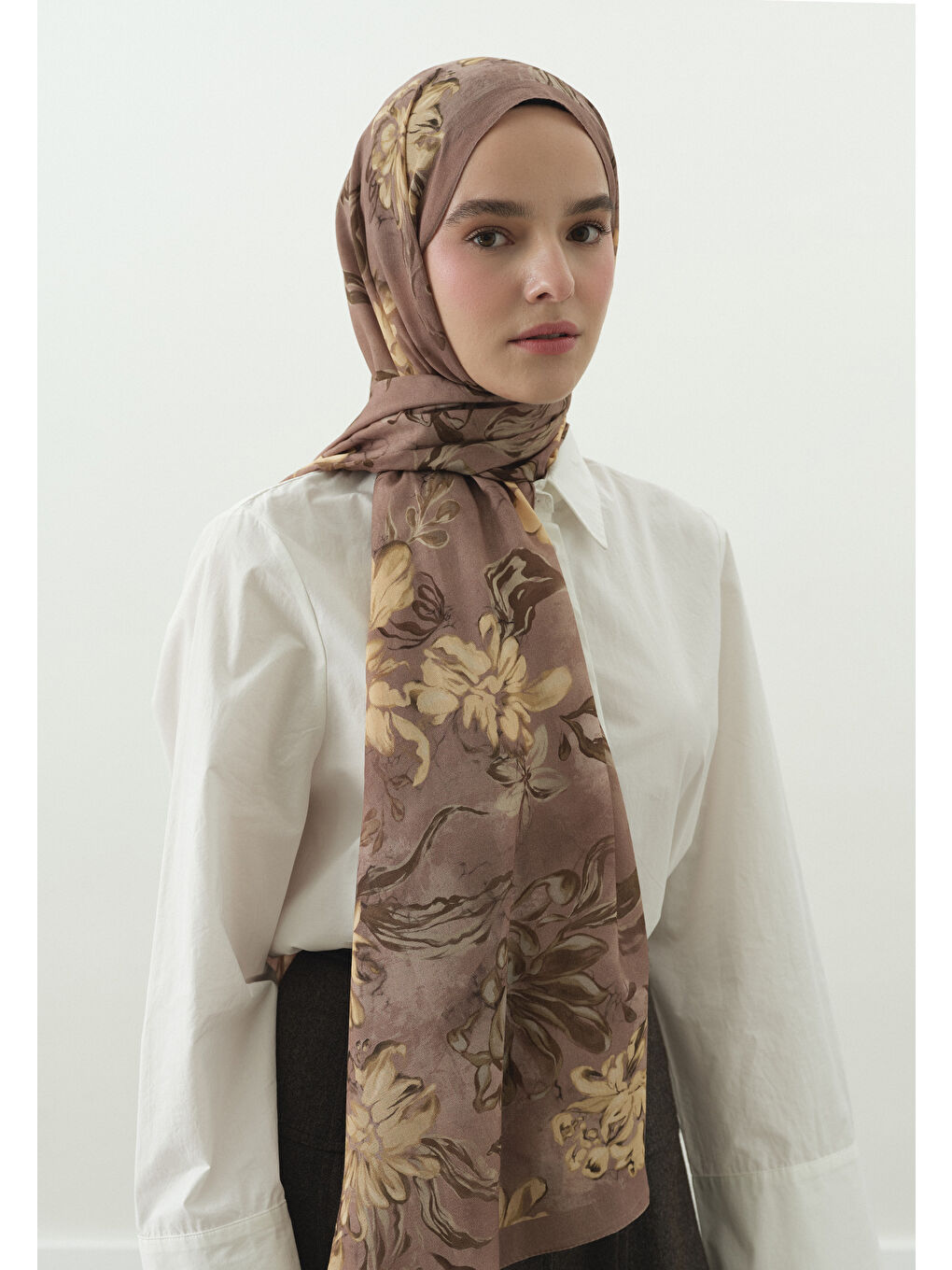 Pembe NORAH DESENLİ PAMUK VİSKON ŞAL GÜLKURUSU