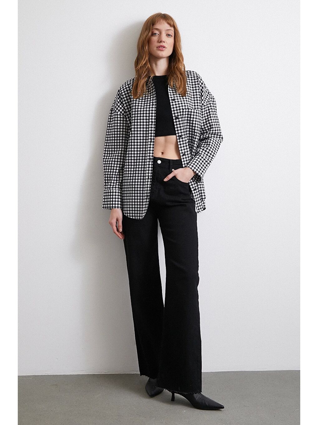 Ekoseli Gömlek Siyah-2