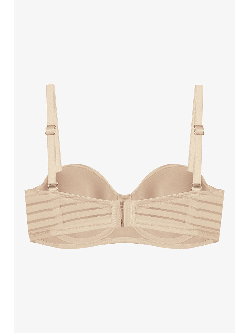 Siyah 2'Lİ PAKET - Kadın Dolgusuz Transparan Çizgili Toparlayıcı Straplez Sütyen-3