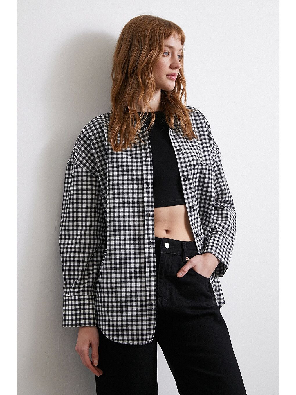 Ekoseli Gömlek Siyah-3