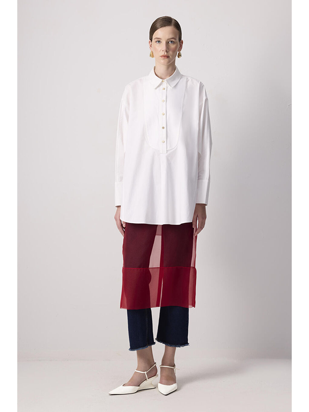 Kırmızı Organze Etek-1