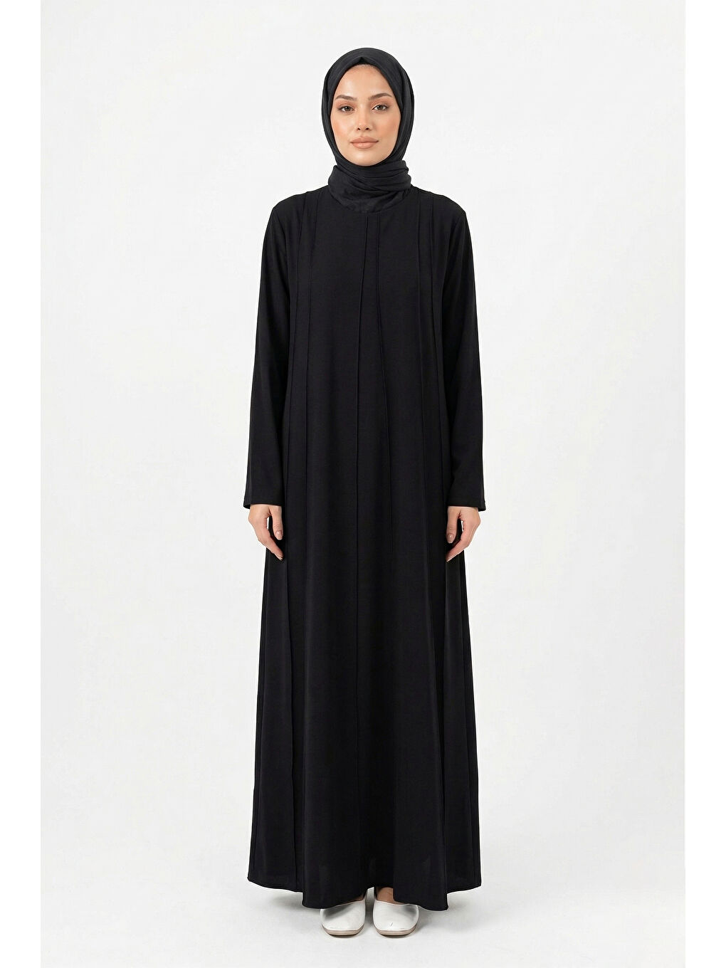 Penye Nervür Detaylı Elbise 13286 Siyah