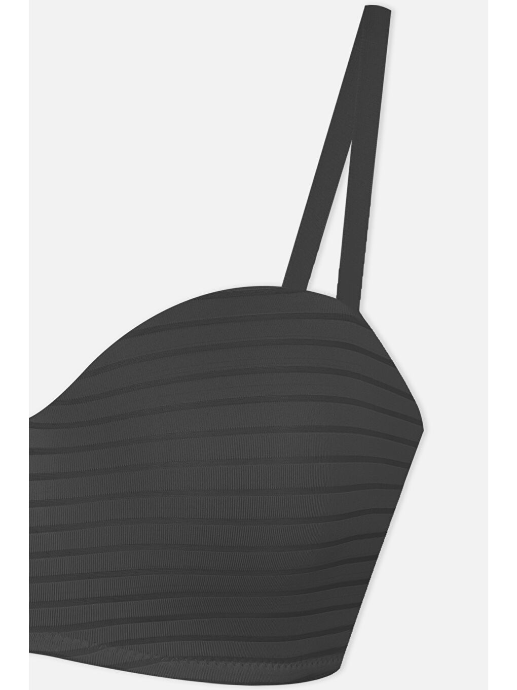 Siyah 2'Lİ PAKET - Kadın Dolgusuz Transparan Çizgili Toparlayıcı Straplez Sütyen-6