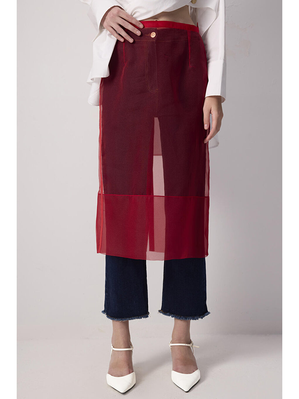 Kırmızı Organze Etek-2