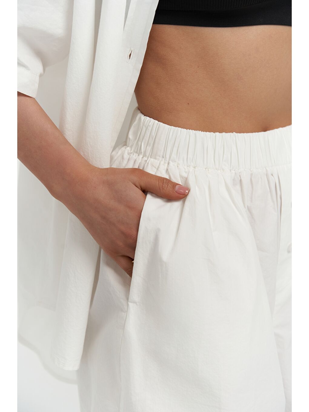 Corfu Ekru Gömlek Şort Takım-6