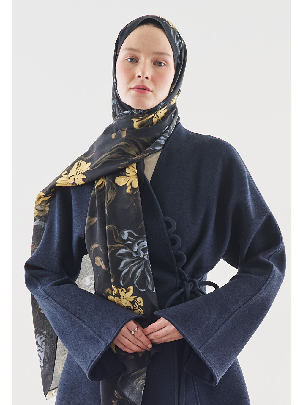 Siyah NORAH DESENLİ PAMUK VİSKON ŞAL SİYAH