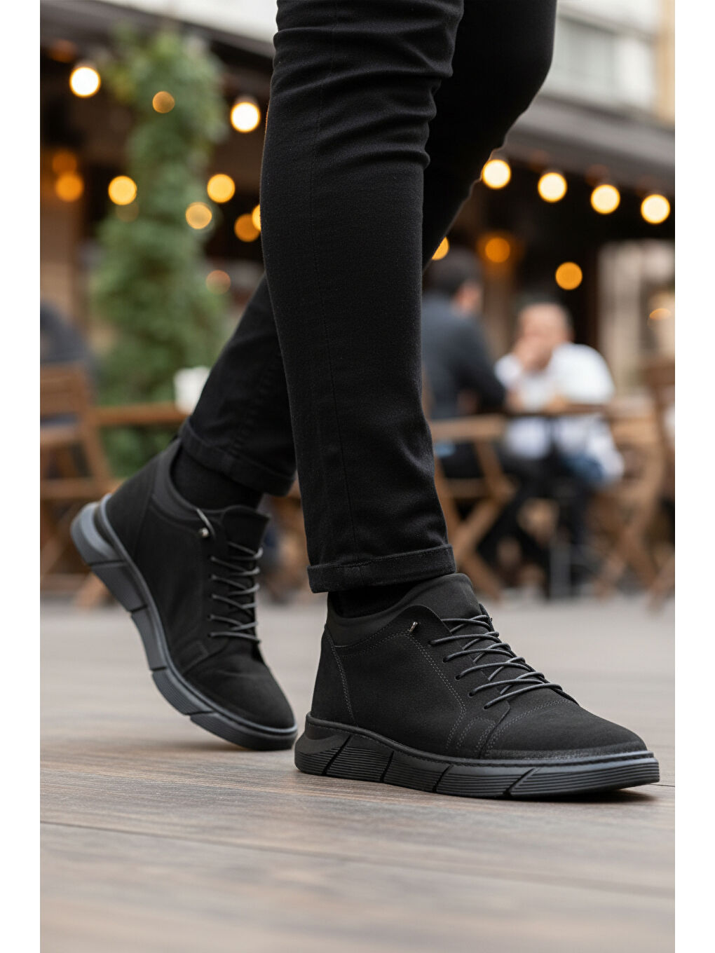 Siyah Nubuk Hakiki Deri Ortopedik Erkek Casual Ayakkabı 142 M-2