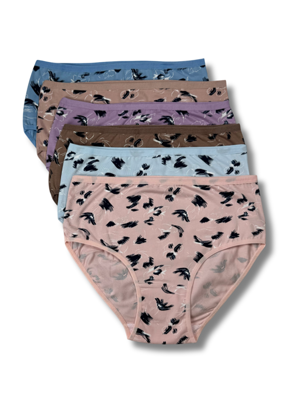 Kahverengi Kadın 6 lı Pamuklu Elastanlı Havlu Ağ Detaylı Yüksek Bel Külot Seti 2186203