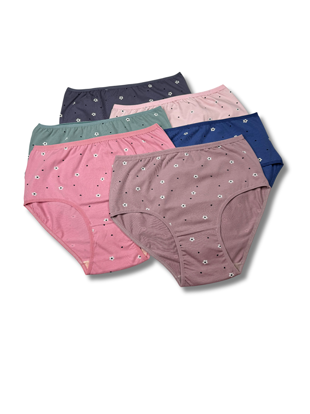 Yeşil Kadın 6 lı Pamuklu Elastanlı Havlu Ağ Detaylı Yüksek Bel Külot Seti 2186205