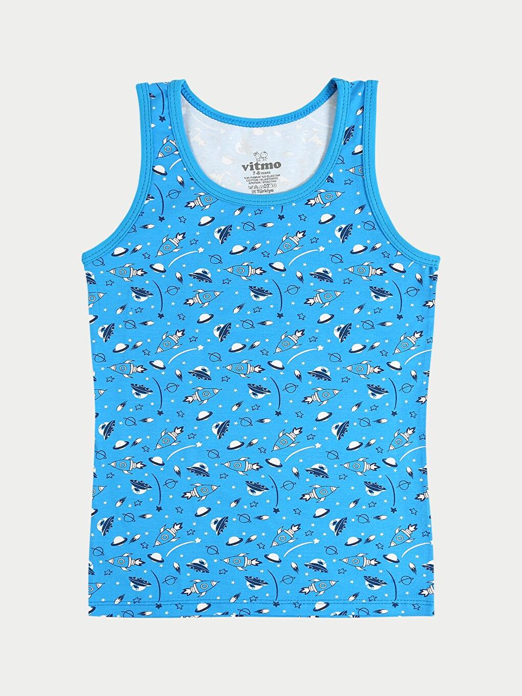 Vitmo Karişik Erkek Çocuk Pamuklu 3'Lü Atlet 3'Lü Slip Karışık Renk Space 6 Parça Set - 3
