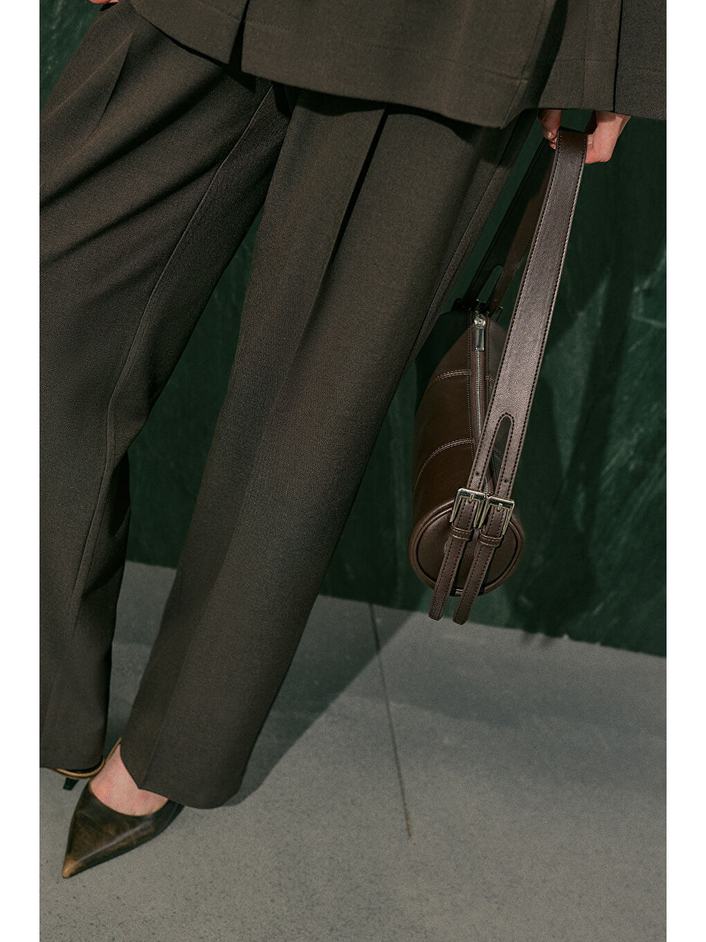 Kahverengi Morgan Oval Çanta Acı Kahve-2