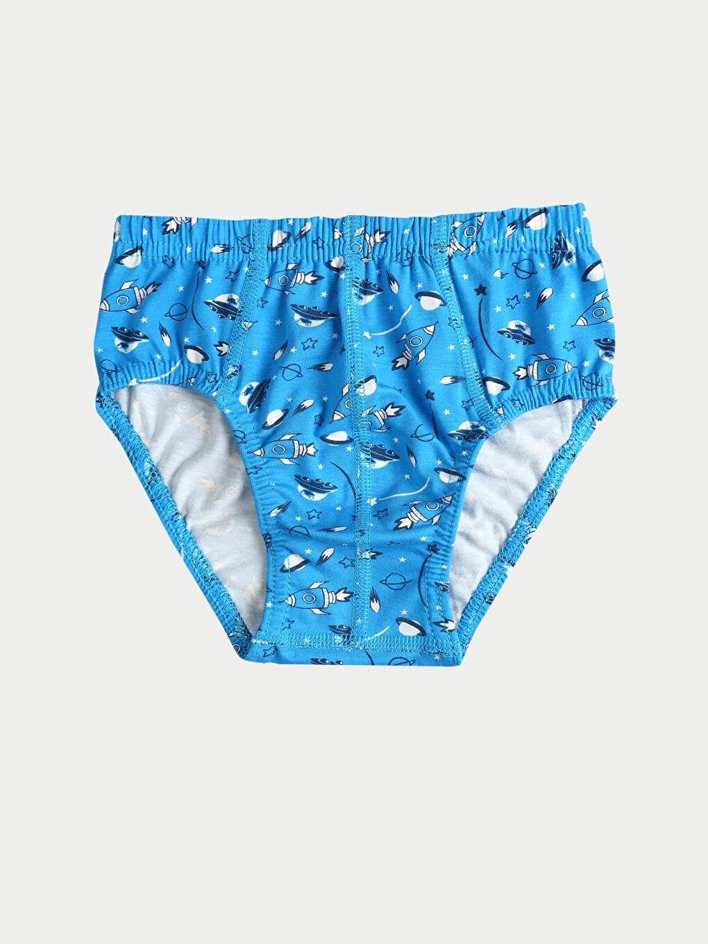 Vitmo Karişik Erkek Çocuk Pamuklu 3'Lü Atlet 3'Lü Slip Karışık Renk Space 6 Parça Set - 6
