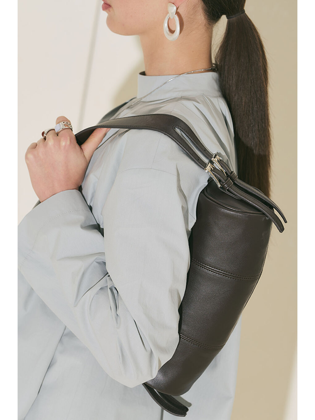 Kahverengi Morgan Oval Çanta Acı Kahve-3