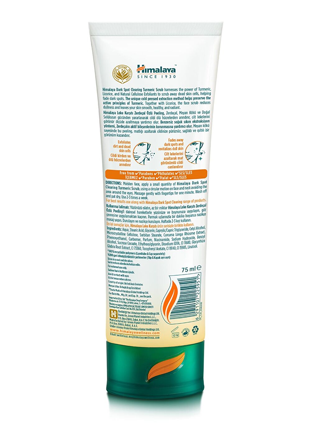 Himalaya Since 1930 Dark Spot Clearing Leke Karşıtı Zerdeçal Özlü Yüz Peeling Scrub 75 ml - 2