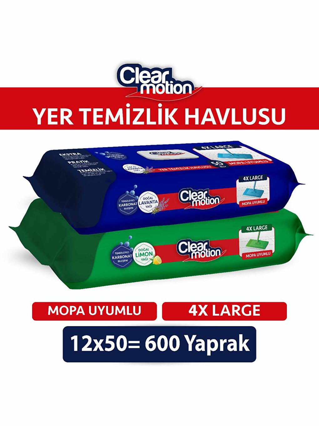 Clearmotion Renksiz Yer Temizlik Havlusu(12x50) 600 Yaprak