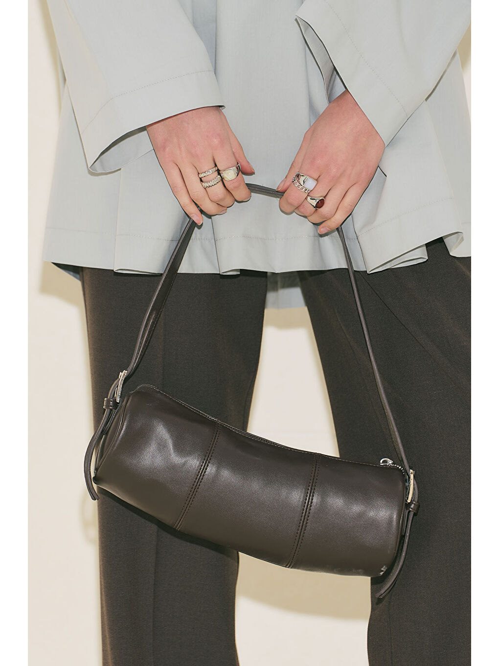 Kahverengi Morgan Oval Çanta Acı Kahve-4