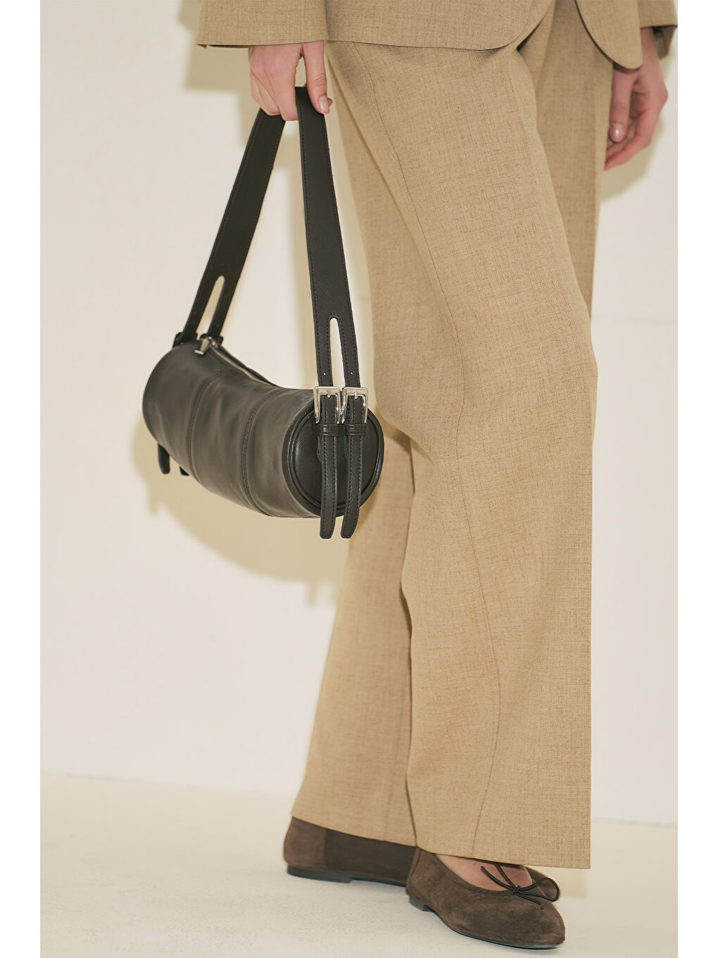 Kahverengi Morgan Oval Çanta Acı Kahve-5